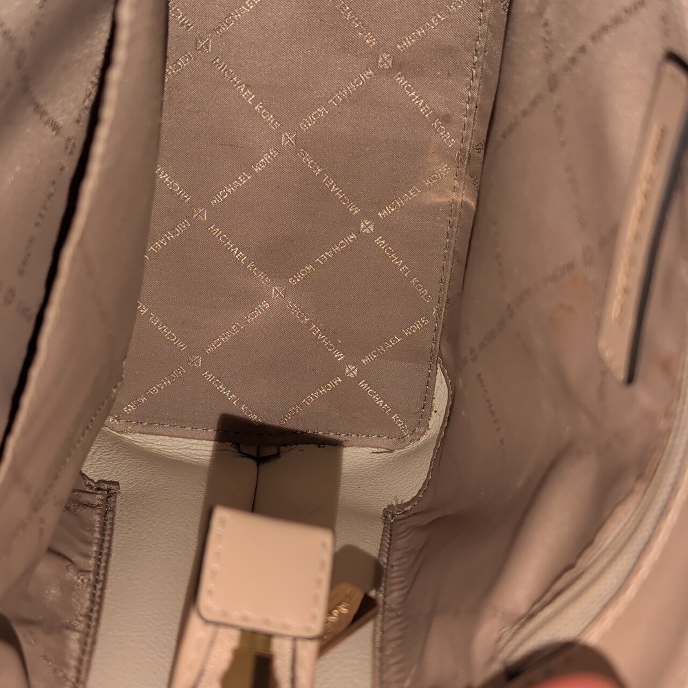 Michael Kors Emilia Large Cream Pebbled Leather Satchel - Picture 9 of 13
